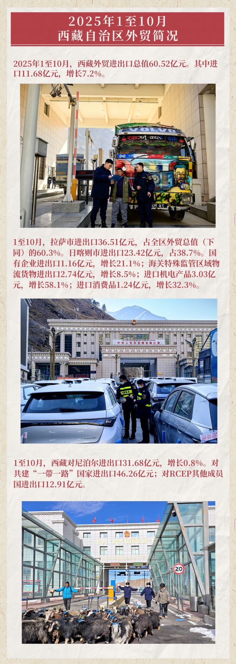2025年1至10月西藏自治区外贸简况